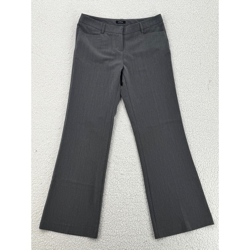 Express Gray Dress Pants Women Size 8 Bootcut Mid Rise Professional Career Y2K